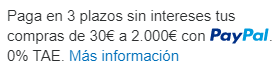 pago 3 plazos Paypal